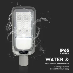 50W LED gadelys med 6500K lysfarve, 4270lm, RA70, IP65 – Vejrbestandig og energieffektiv belysning til gader og veje
