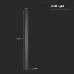 10W LED lineær væglampe, 51 cm - IP65, RA90, sort, 4000K, 1300lm - Kulør: Neutral
