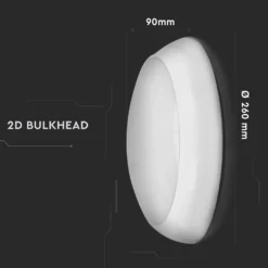 10W LED loftlampe med nødlys, IP65, Samsung LED chip, 3 timers batteritid, Ø32cm, bulkhead - Kulør: Neutral (restsalg)