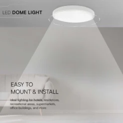 18W LED loftslampe, IP44, Ø22,5cm, Højde: 6,3cm, hvid kant, neutral kulør