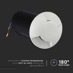 1W LED nedgravningsspot, 12V, IP67, 3000K, varm hvid, Ø6cm, Hul: Ø4,3 cm