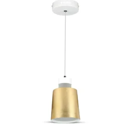 7W LED pendellampe, Guld akryl skærm, Ø12cm, inkl. lyskilde, 4000K - Kulør: Neutral