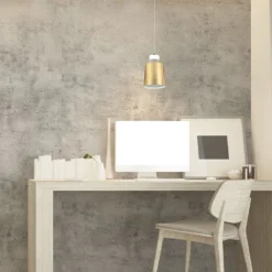 7W LED pendellampe, Guld akryl skærm, Ø12cm, inkl. lyskilde, 4000K - Kulør: Neutral