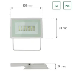 20W LED projektør, 2050lm, IP65, 6000K, kold hvid, udendørs (restsalg)