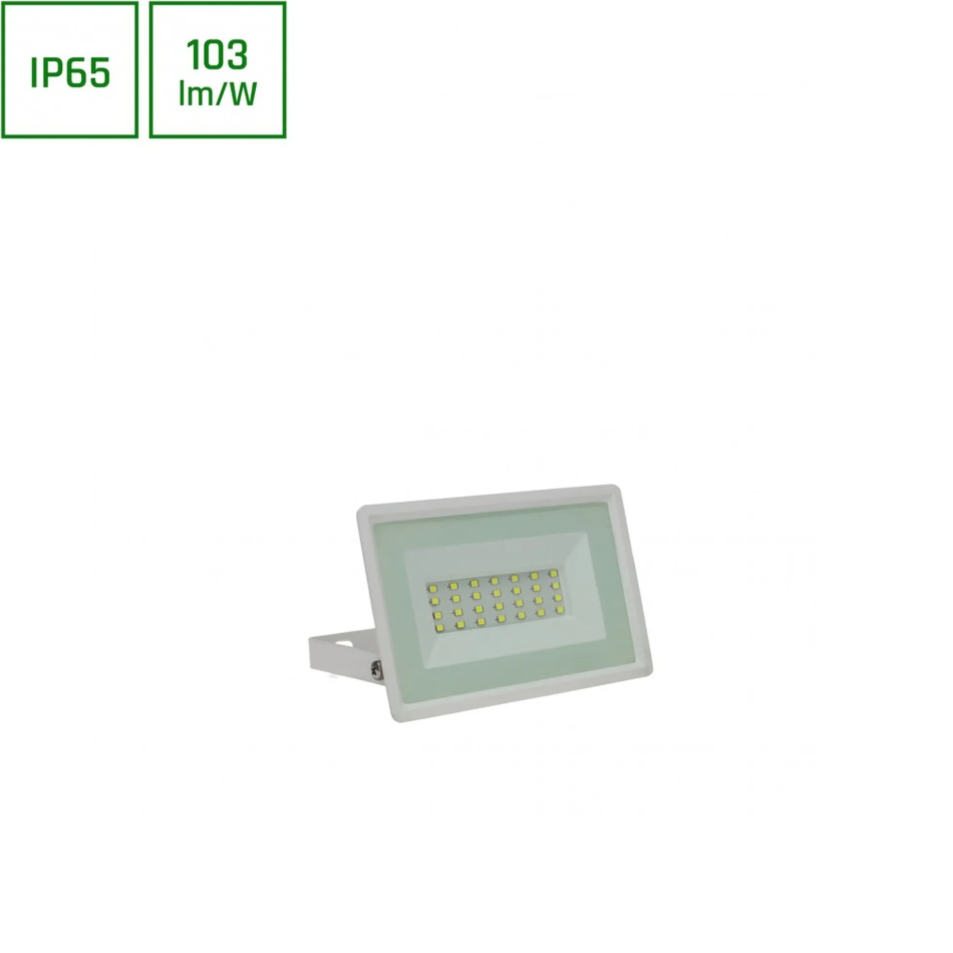 20W LED projektør, 2050lm, IP65, udendørs, 6000K