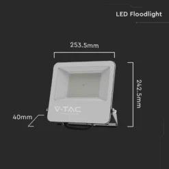 100W LED projektør, 160lm/W, 16000lm, 4000K, IP65, sort - V-Tac