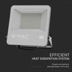 100W LED projektør, 135lm/W, Samsung LED chip, 1m ledning, udendørs, sort, 3000K - V-TAC