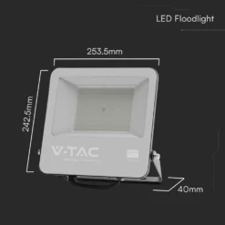 100W LED projektør, 135lm/W, Samsung LED chip, 1m ledning, udendørs, sort, 3000K - V-TAC