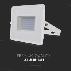 50W LED Projektør med hvidt hus, 6500K, 4300lm, RA70, IP65