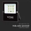 50W LED projektør med solcelle, 4000K, IP65, inkl. fjernbetjening og solpanel - Kulør : Neutral