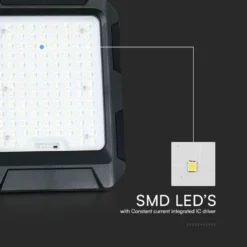 10W LED projektør med solcelle, 4000K, 3.7V, IP65, inkl. solcellepanel og batteri, neutral