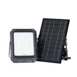10W LED projektør med solcelle, 4000K, 3.7V, IP65, inkl. solcellepanel og batteri, neutral