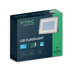 300W LED projektør, Samsung LED chip, arbejdslampe, udendørs, ikke dæmpbar, sort hus, kold kulør - VT-44300.bl.cw