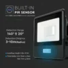 10W LED projektør, Samsung LED chip, arbejdslampe, sort hus, varm kulør - V-TAC