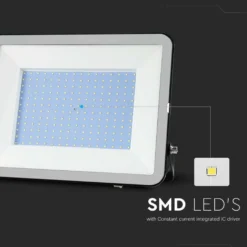300W LED projektør, Samsung LED chip, arbejdslampe, udendørs, sort hus, neutral kulør - 4000K
