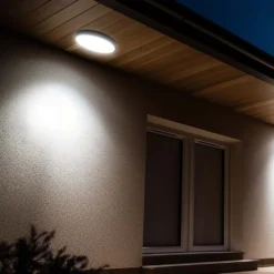 18W LED sensorlampe, IP44, Ø29,5 cm, sort kant, indbygget sensor, fjernbetjening, inkl. lyskilde, 4000K