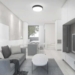 18W LED sensorlampe, IP44, Ø29,5 cm, sort kant, indbygget sensor, fjernbetjening, inkl. lyskilde, 4000K
