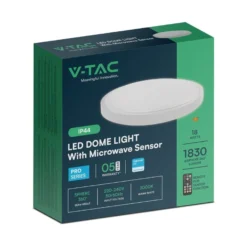 18W LED sensorlampe, Samsung LED chip, mikrobølge sensor, PVC lamineret aluminium, IP44, 6500K