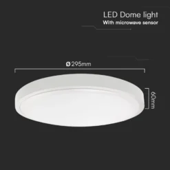18W LED sensorlampe, Samsung LED chip, mikrobølge sensor, PVC lamineret aluminium, IP44, 6500K