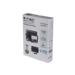 10W LED solcelle projektør, IP65, 1100 lumen, 4000K, 90° spredning, inkl. solcelle og sensor, sort