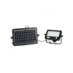 10W LED solcelle projektør, IP65, 1100 lumen, 4000K, 90° spredning, inkl. solcelle og sensor, sort