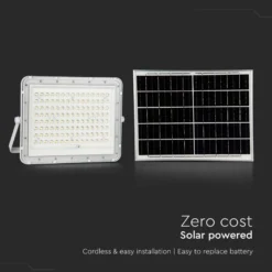 180W LED solcelle projektør, 4000K, IP65, 1800 lumen, 120° spredning, hvid
