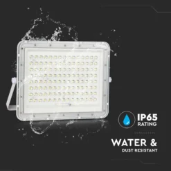 180W LED solcelle projektør, 4000K, IP65, 1800 lumen, 120° spredning, hvid