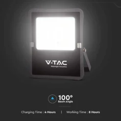200W LED solcelle projektør med sensor, 1600lm, IP65, inkl. fjernbetjening, kold hvid - Kulør : Kold