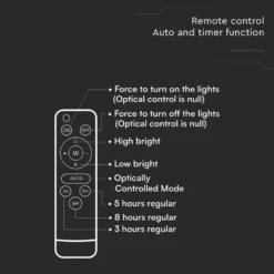 200W LED solcelle projektør med sensor, 1600lm, IP65, inkl. fjernbetjening, kold hvid - Kulør : Kold