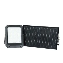 15W LED solcelle projektør med solpanel, 4000K, 3.7V, IP65, inkl. fjernbetjening, arbejdslampe, udendørs, neutral kulør