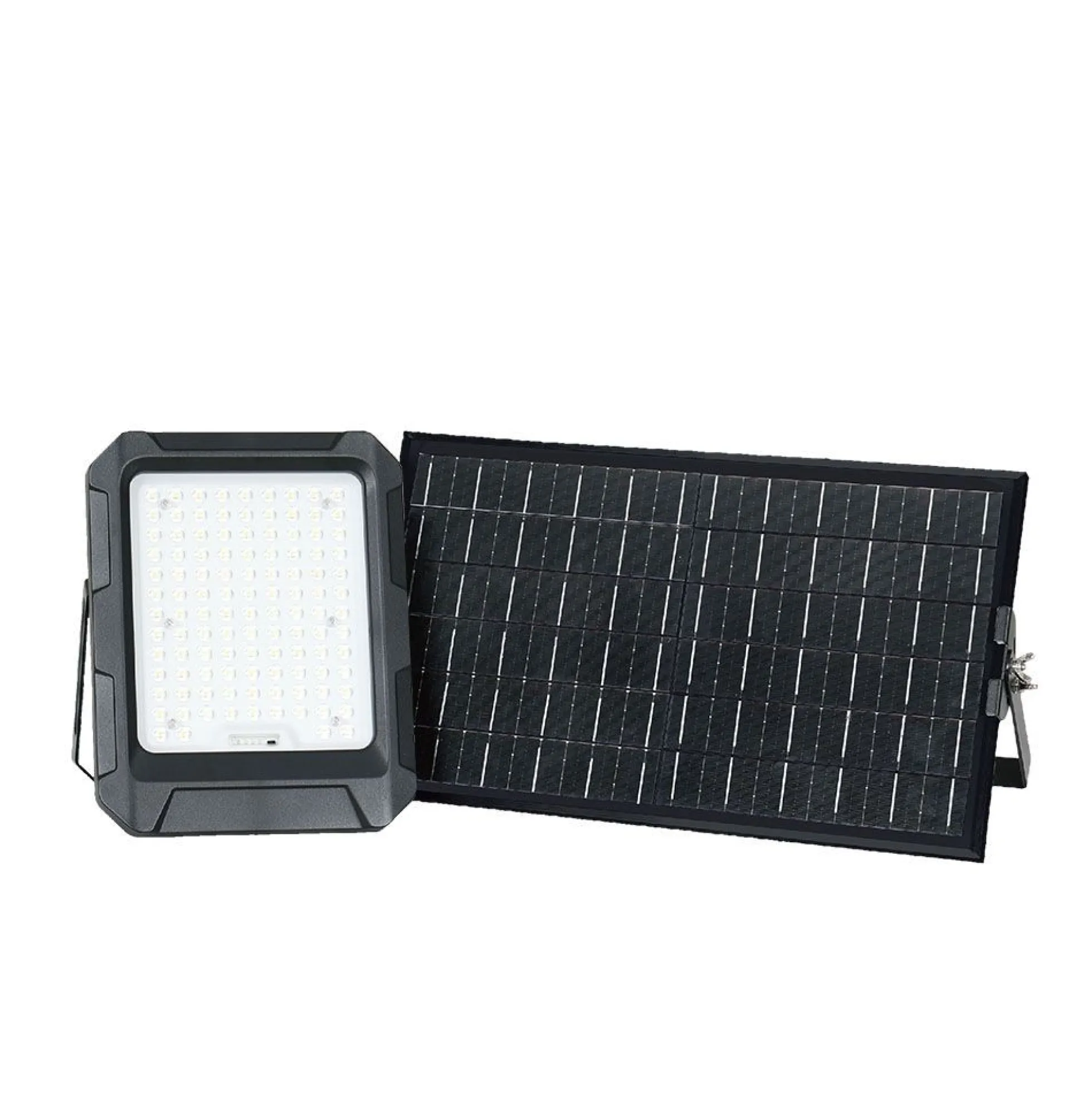 15W LED solcelle projektør med solpanel, 4000K, 3.7V, IP65, inkl. fjernbetjening, arbejdslampe, udendørs, neutral kulør