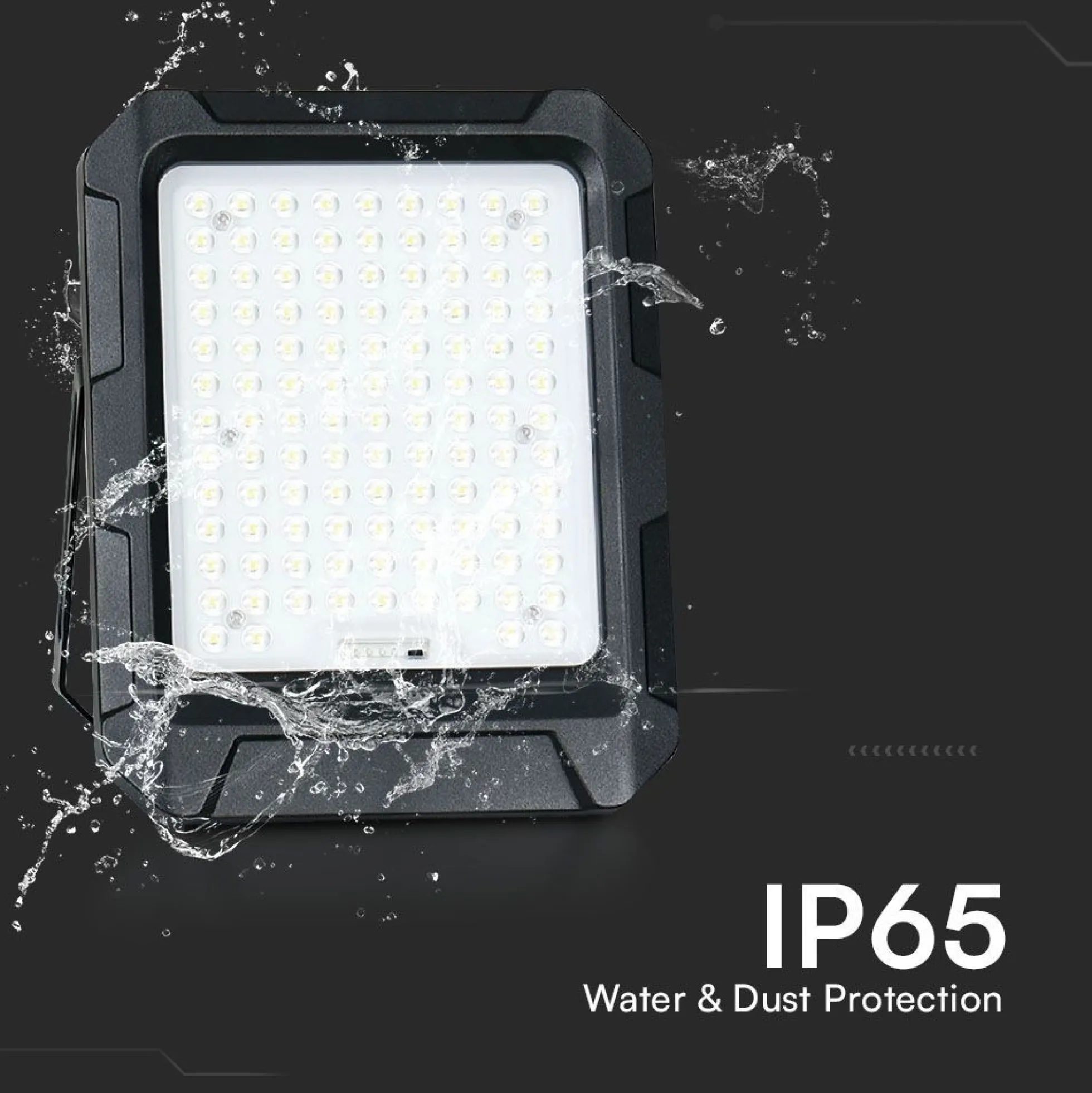 15W LED solcelle projektør med solpanel, 4000K, 3.7V, IP65, inkl. fjernbetjening, arbejdslampe, udendørs, neutral kulør