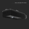 6W LED solcelle væglampe med sensor, 900lm, IP65, sort, 4000K, inkl. batteri - Kulør : Neutral
