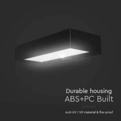 6W LED solcelle væglampe med sensor, 900lm, IP65, sort, 4000K, inkl. batteri - Kulør : Neutral