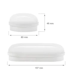 8W LED Technic væglampe, IP54, IK10, oval, hvid, inkl. lyskilde, 4000K