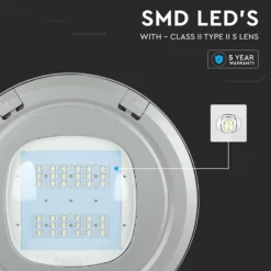 100W LED vejarmatur til wireophæng, 130lm/W, Samsung LED chip, IP65, 4000K, grå, IK08 - Kulør : Neutral