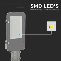 30W LED vejlygte med Samsung chip, 6500K, grå hus, 3000lm, RA80, IP65