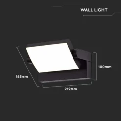 17W LED væglampe - IP65, sort, aluminium - Kulør : Varm