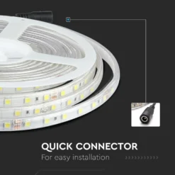 9W/m stænktæt LED strip, 24V DC, IP65, 60 LED pr. meter, 5 meter