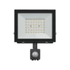 50W projektør med sensor, IP44, sort, arbejdslampe, varm kulør, 230V (restsalg)