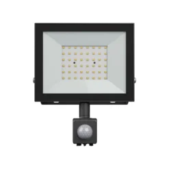 50W projektør med sensor, IP44, sort, arbejdslampe, varm kulør, 230V (restsalg)