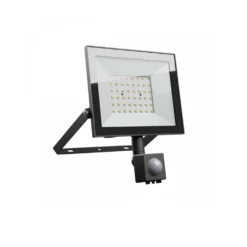 50W projektør med sensor, IP44, sort, arbejdslampe, varm kulør, 230V (restsalg)