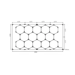 591W RA95 Hexagon LED 14 felter + ramme komplet sæt, Inkl. strømtilslutning, Ikke dæmpbar, 4000K
