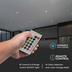 4,8W Smart LED pære E14 RGB+3000K dæmpbar med RF kontrol - 470lm RA80