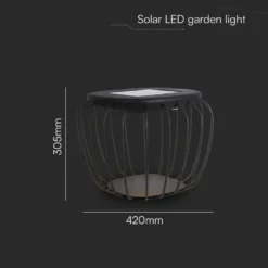 1W Solara designer have/bordlampe - Solcelle, IP44, sort, lantern-formet, 3000K+6000K, inkl. lyskilde - CCT (Varm til Kold Hvid)