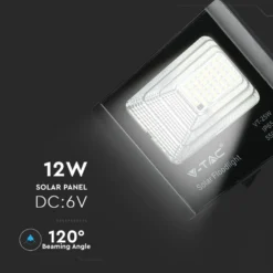 25W Solara LED projektør med solcelle, 550lm, IP65, sort, inkl. fjernbetjening og solpanel, 6000K - Kulør