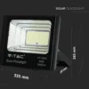 35W Solara LED projektør med solcelle, DC 6.4V, 2450lm, IP65, sort, inkl. fjernbetjening - Kulør: Neutral