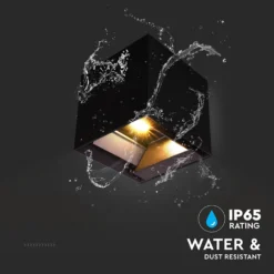 9W Solara sort LED væglampe med sensor, IP65, 3-i-1 CCT, 800lm, PIR sensor