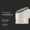 1W Solara væglampe med solcelle, 3000K, hvid, IP54, 70lm, batteri og solpanel