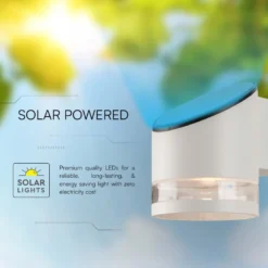 1W Solara væglampe med solcelle, 3000K, hvid, IP54, 70lm, batteri og solpanel